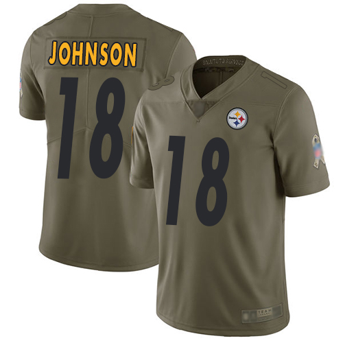Men Pittsburgh Steelers Football #18 Limited Olive Diontae Johnson 2017 Salute to Service Nike NFL Jersey